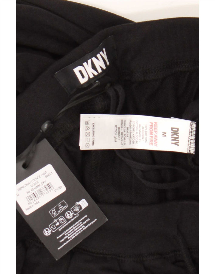 Dkny Pantaloni de trening grafic pentru bărbați Joggeri bumbac mediu negru