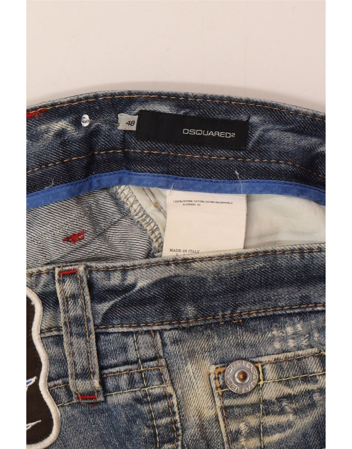 Dsquared2 Blugi slim pentru femei Distressed W32 L32 Bumbac albastru