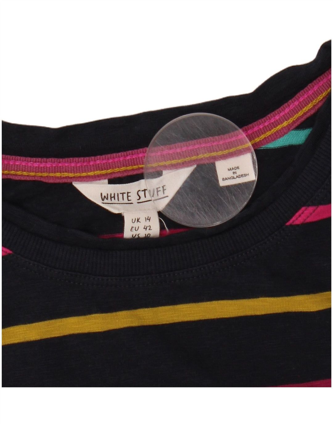 WHITE STUFF Top pentru femei cu mânecă lungă UK 14 mare, bleumarin, cu dungi