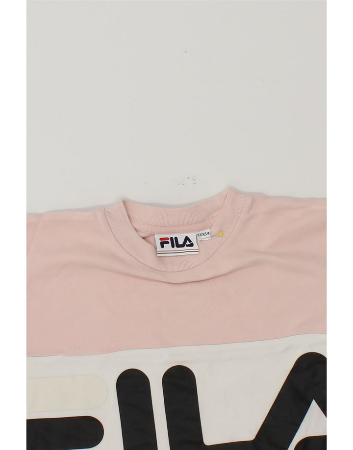 FILA Womens Graphic T-Shirt Top UK 12 Medium Multicoloured Colourblock Vintage Fila and Second-Hand Fila from Messina Hembry 