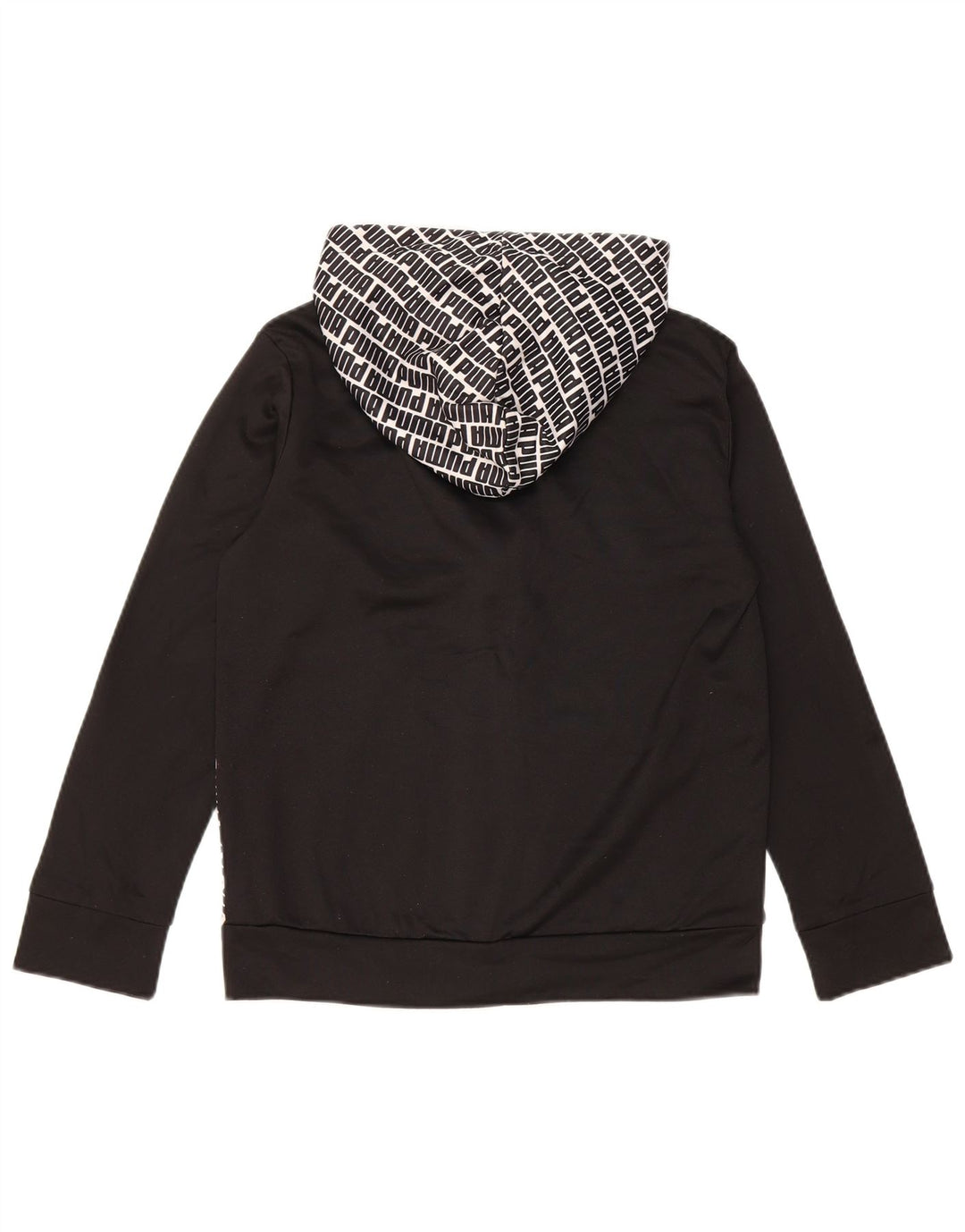 Pulover PUMA Graphic Zip Hoodie pentru băieți 10-11 ani Poliester mediu negru