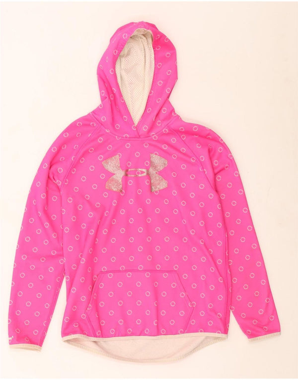 Pulover pentru fete Under Armour Graphic Hoodie 13-14 ani, roz cu pete