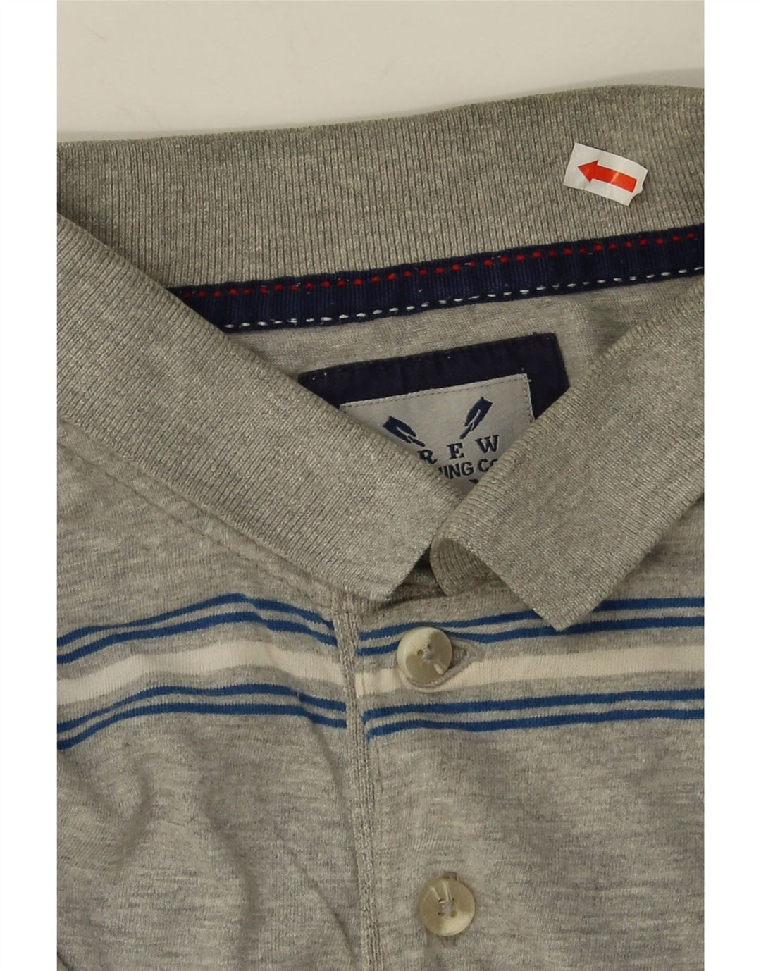 Crew Clothing Tricou polo pentru bărbați, bumbac cu dungi gri mediu