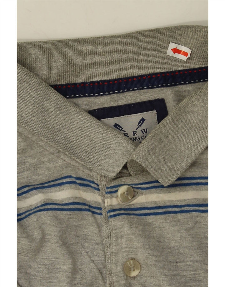 Crew Clothing Tricou polo pentru bărbați, bumbac cu dungi gri mediu