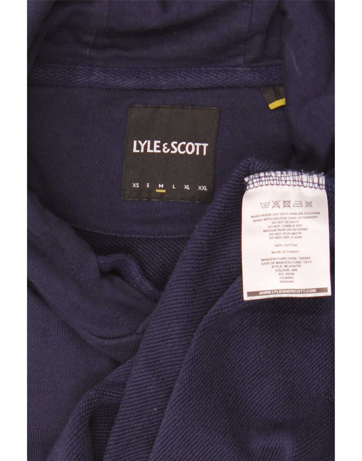 Pulover Lyle & Scott pentru bărbați, bumbac, albastru bleumarin