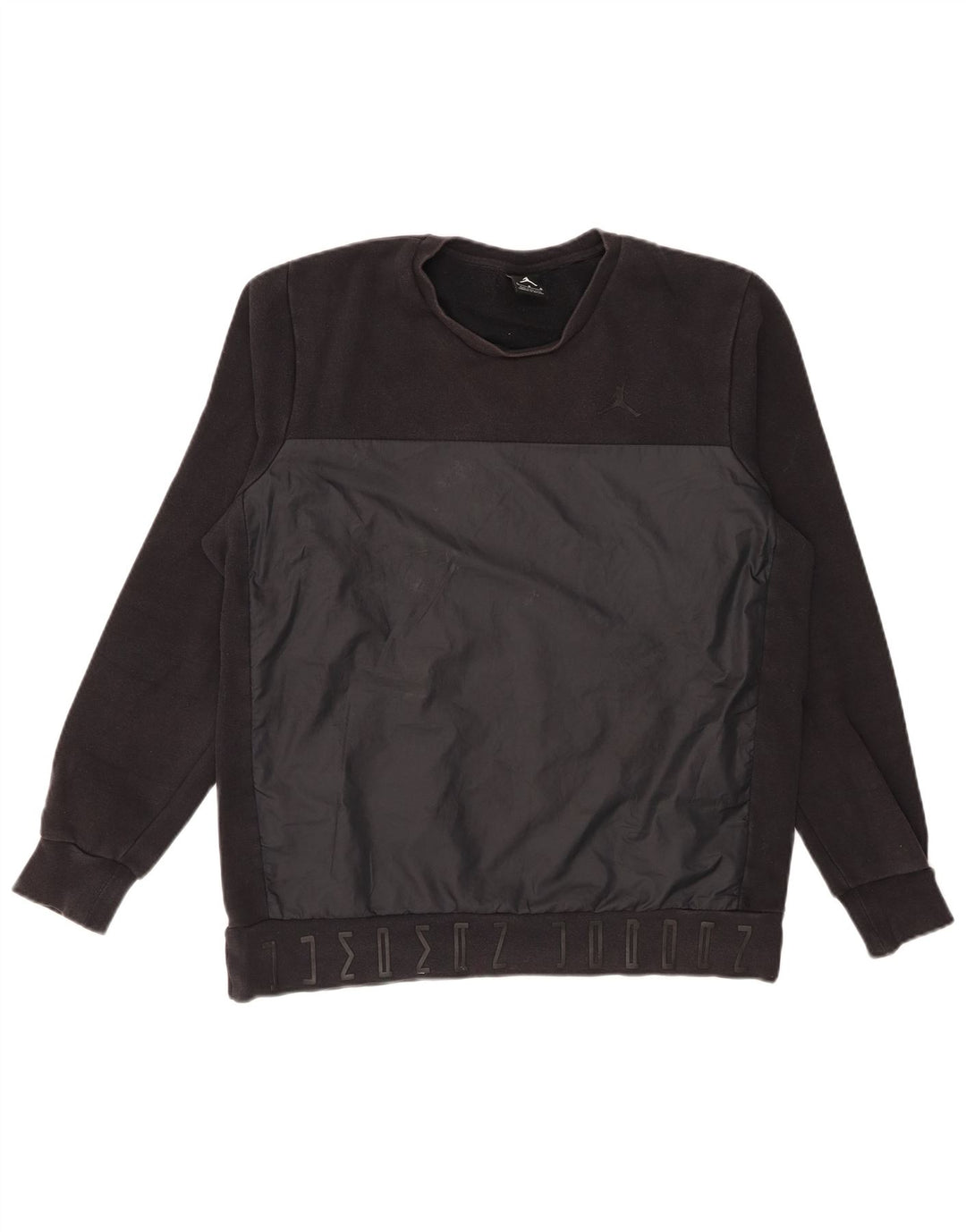 JORDAN Mens Graphic Sweatshirt Jumper Large Black Cotton