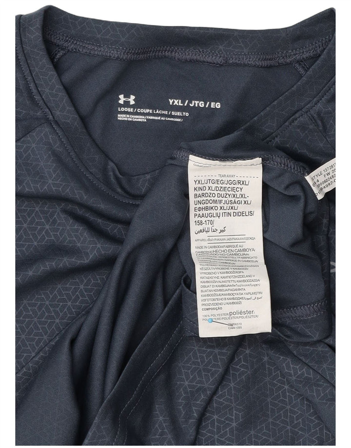 Tricou Under Armour Băieți Top 13-14 Ani XL Poliester Geometric Gri