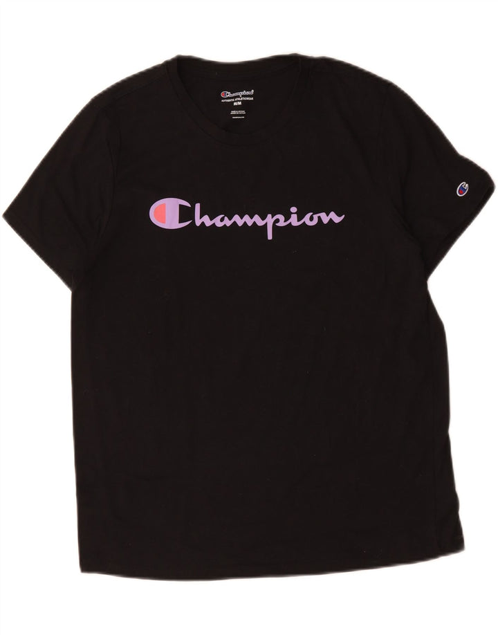 Tricou grafic CHAMPION pentru femei Top UK 14 Medium Black Bumbac