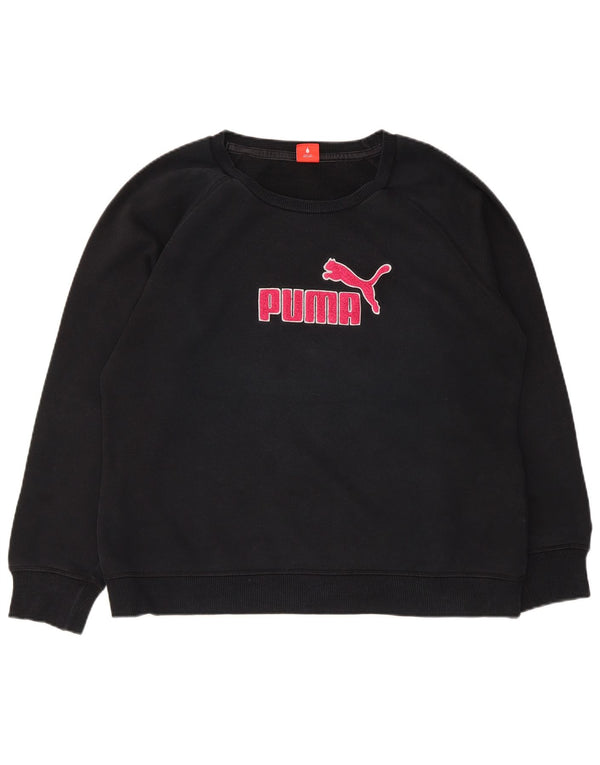 Pulover cu grafic pentru femei Puma, UK 16, bumbac negru mare