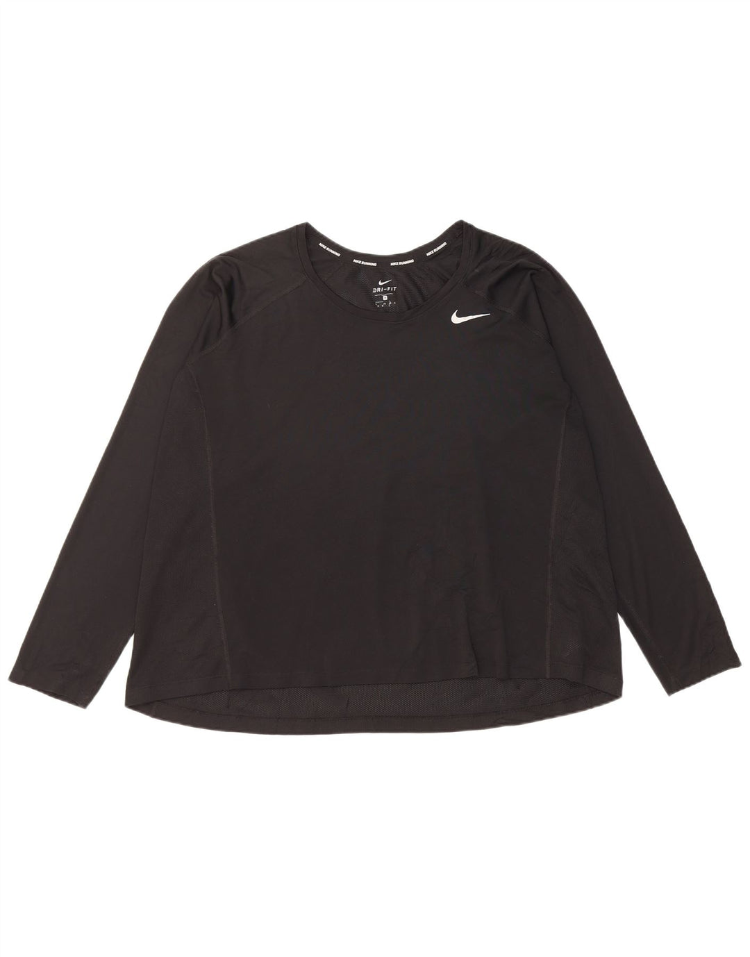 Nike pentru femei Dri Fit Top cu mânecă lungă UK 22 3XL Negru Poliester