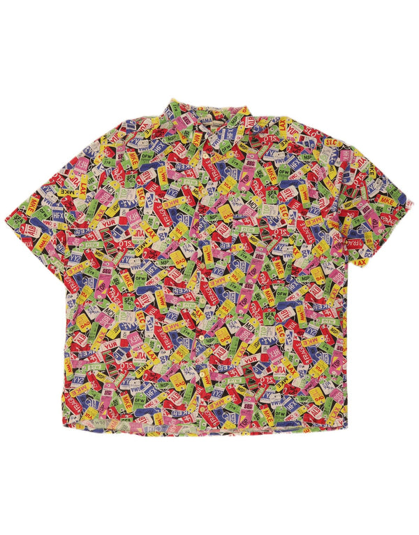Cămașă cu mânecă scurtă pentru bărbați VINTAGE, cu model abstract, 2XL, multicoloră