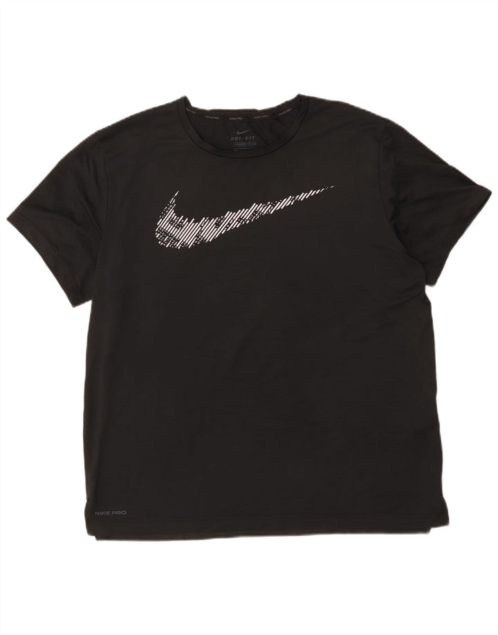 Tricou grafic Nike Dri Fit Standard Fit Top mare, negru, poliester
