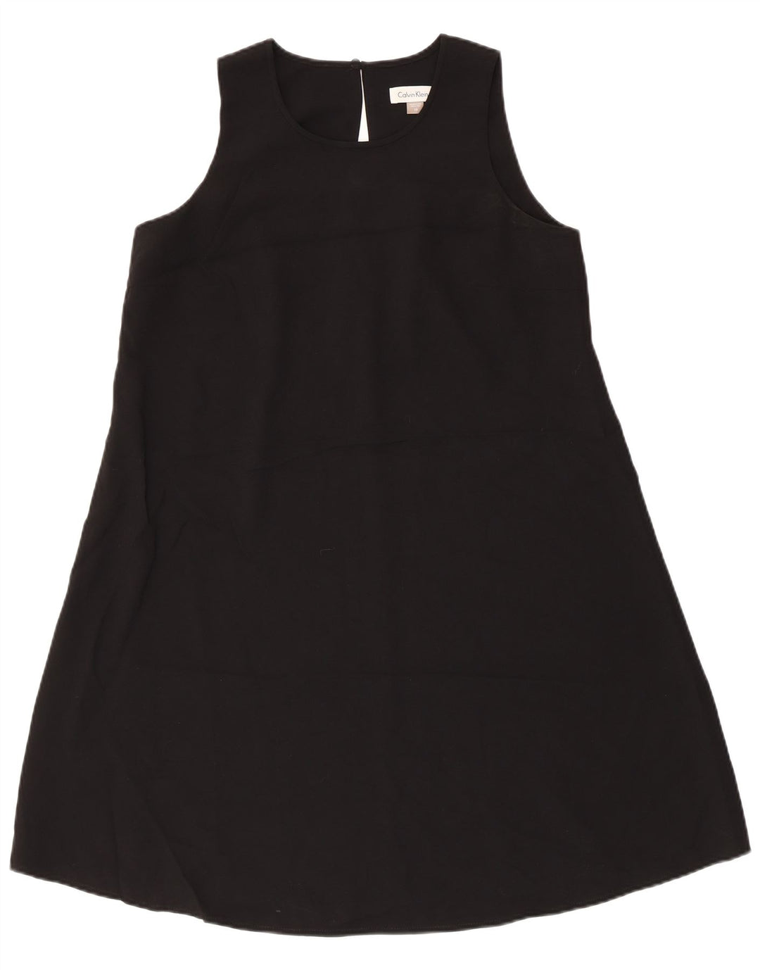 CALVIN KLEIN Rochie A-Line fără mâneci pentru femei US 10 Poliester negru mare