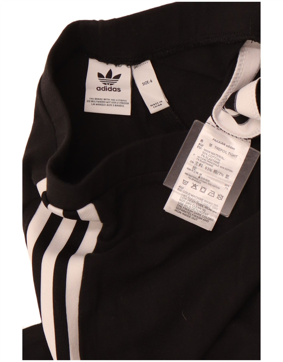 Leggings grafic ADIDAS pentru femei UK 6 XS bumbac negru