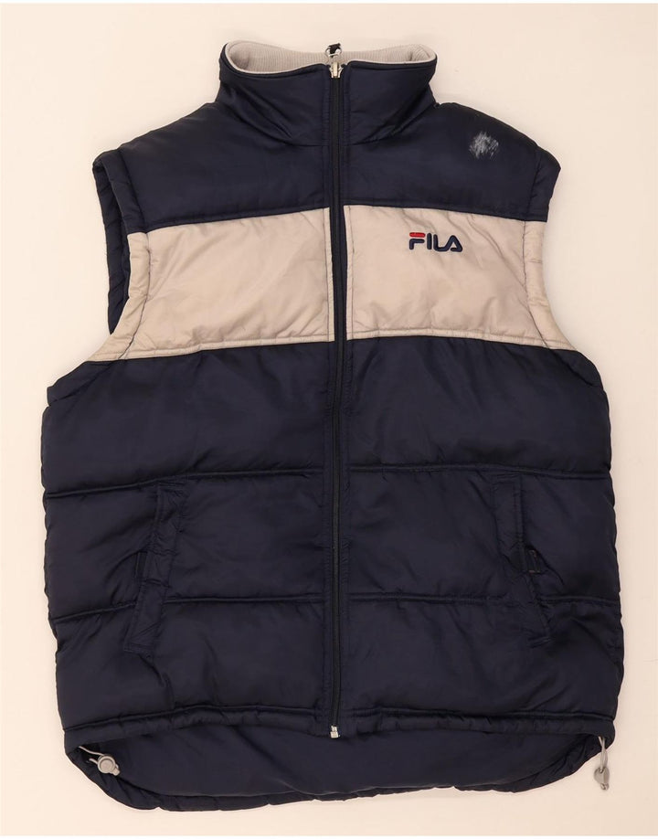 Gilet Captusit Fila pentru bărbați UK 38 Medium Bleumarin Poliamidă Colorblock