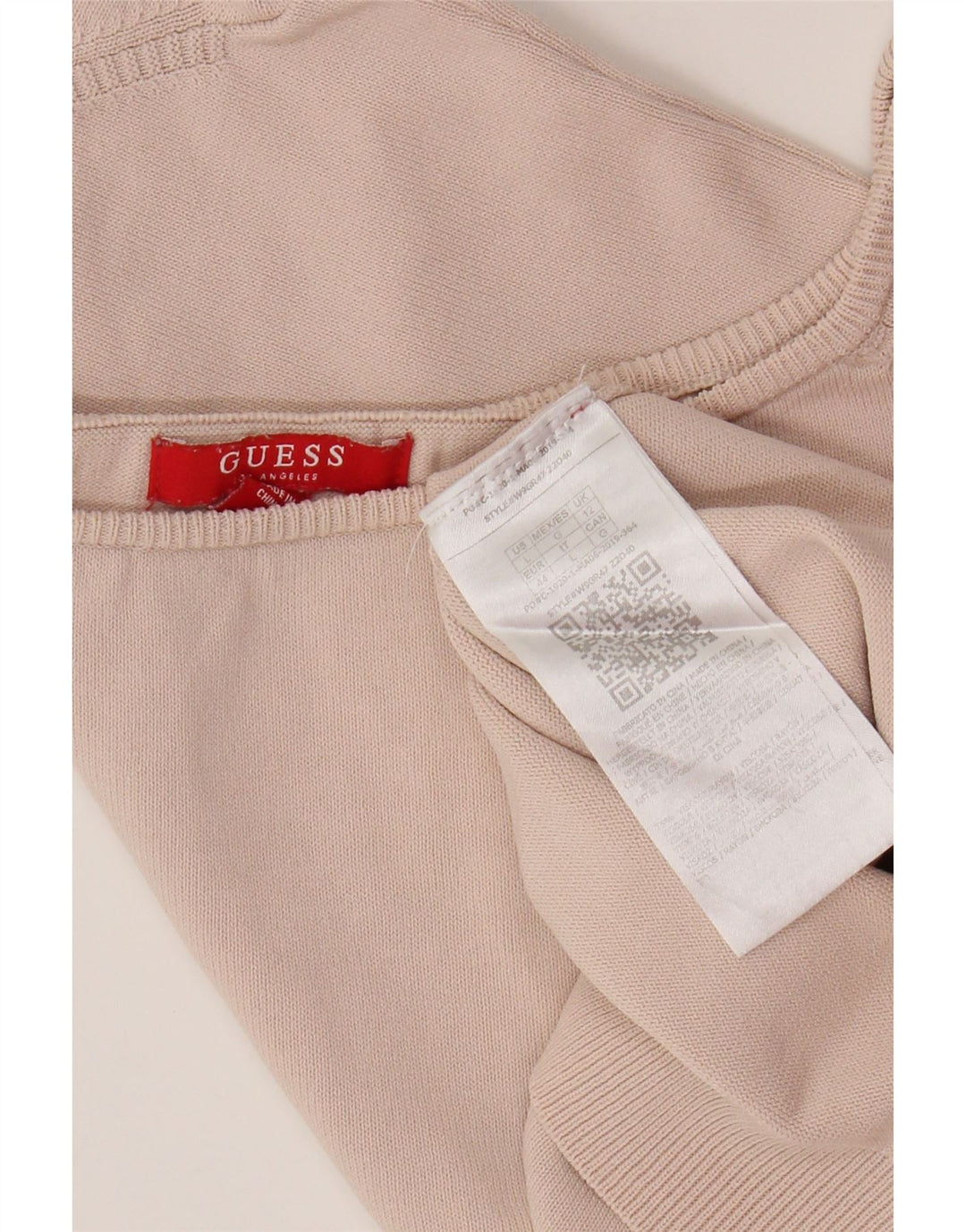 Bluză Crop Top pentru femei Guess UK 12 Medium Pink Viscose