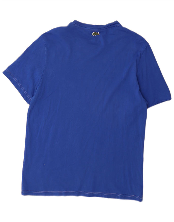 Tricou grafic Lacoste pentru bărbați, cu croiala normală, marimea 5 mare, bumbac albastru