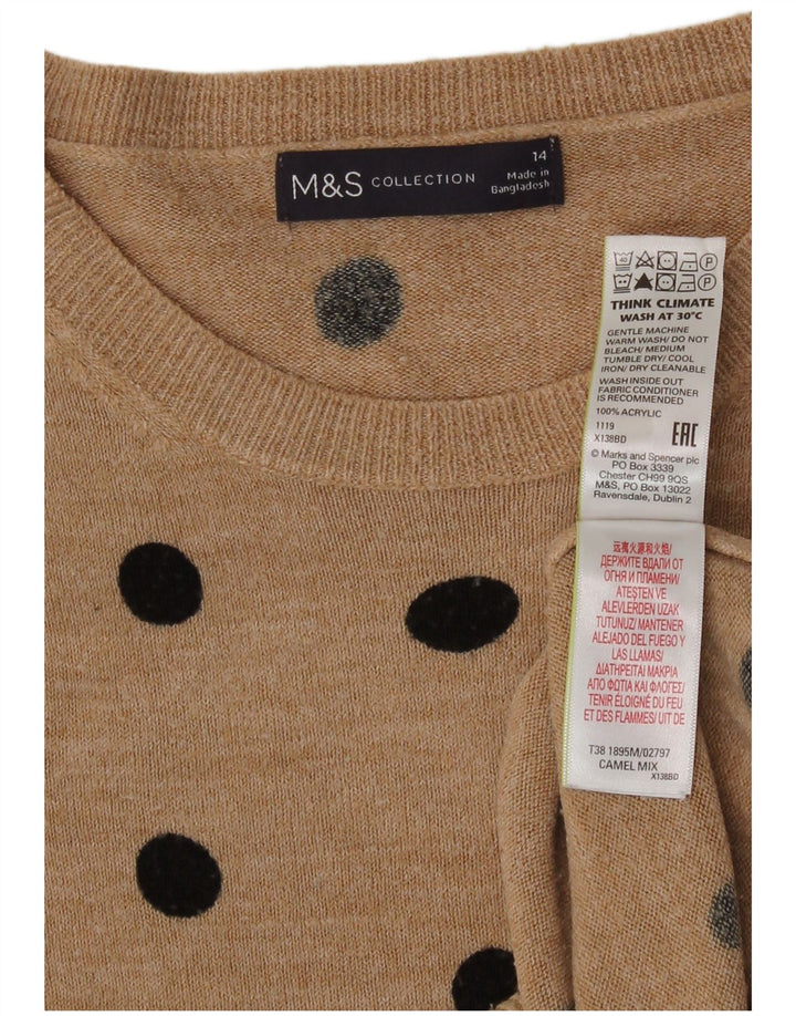 Pulover pentru femei Marks & Spencer cu decolteu triplu UK 14 Medium Black Spotted