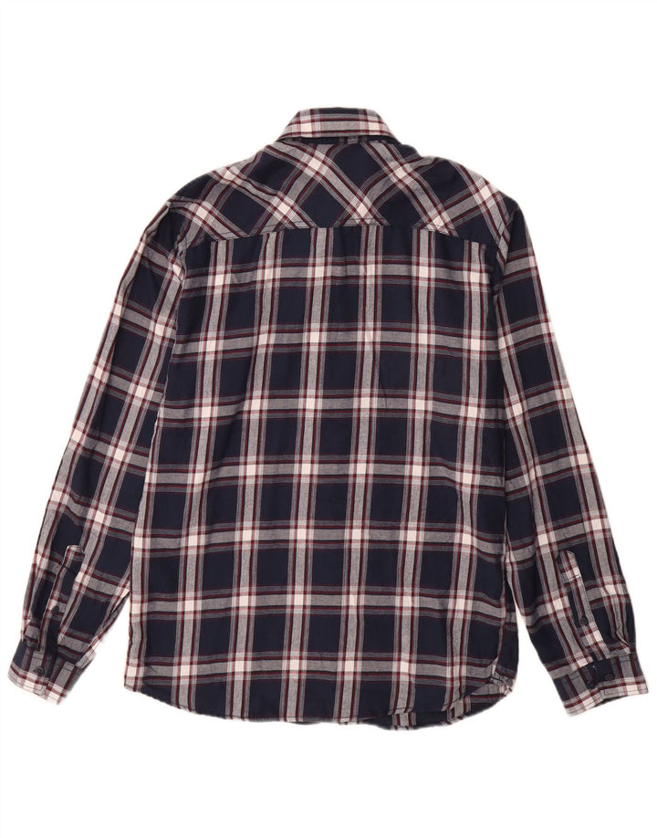 Cămașă de flanel Jack & Jones pentru bărbați, bumbac cu carouri, albastru bleumarin mediu