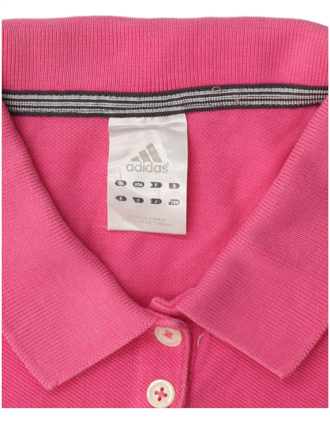 Tricou polo Adidas pentru femei UK 12, bumbac roz mediu