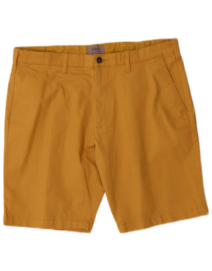 Pantaloni scurți chino pentru bărbați Marks & Spencer W36, bumbac galben mare
