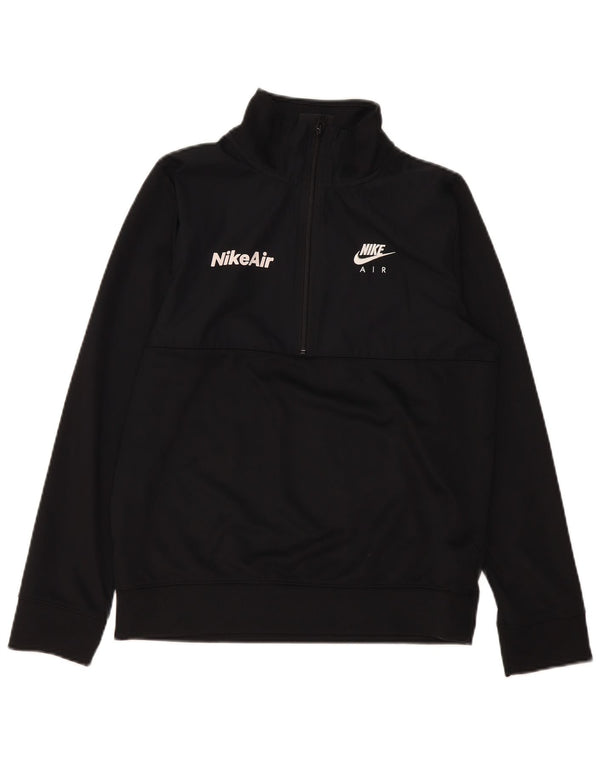Pulover Nike pentru băieți standard cu fermoar și gât 13-14 ani XL negru
