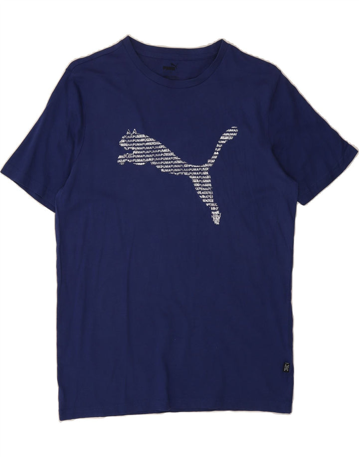 PUMA Mens Graphic T-Shirt Top Small Navy Blue Cotton Vintage Puma and Second-Hand Puma from Messina Hembry 