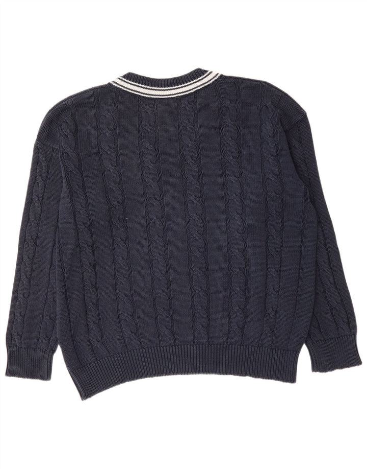 Pulover cu decolteu în V LACOSTE pentru bărbați, mărime 6 XL, bumbac bleumarin