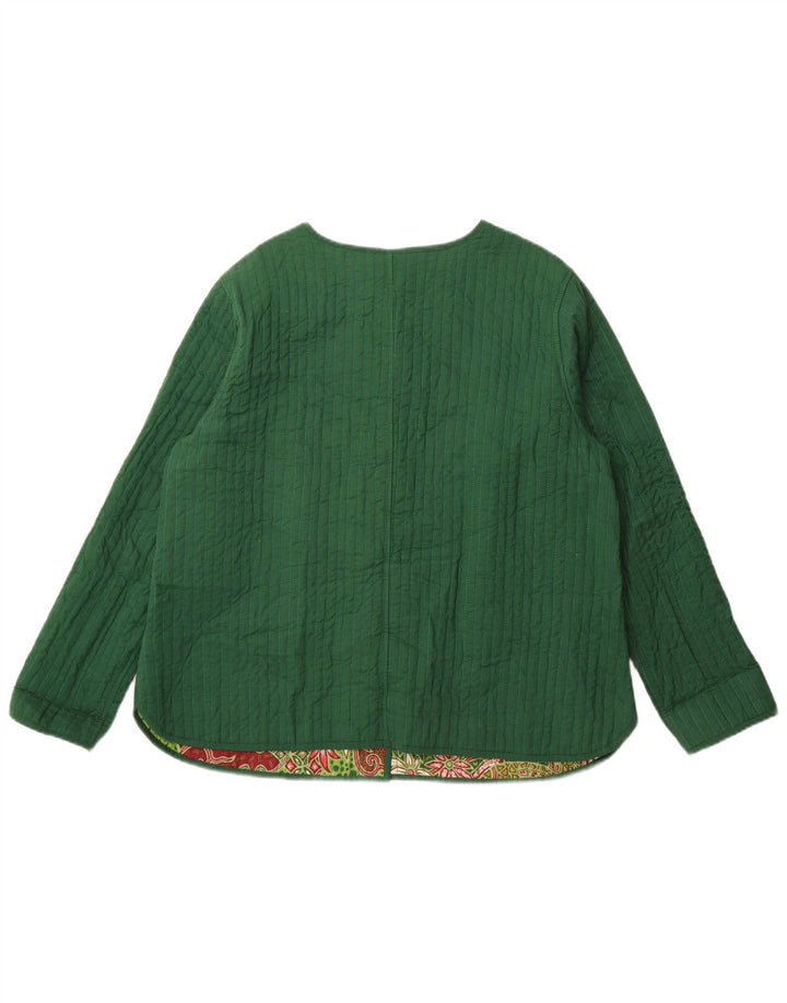 Jachetă reversibilă pentru femei DW-Shop EU 46 XL bumbac floral verde