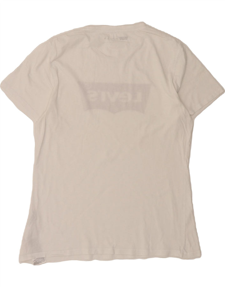 LEVI'S Mens Standard Fit Graphic T-Shirt Top Medium White Cotton Vintage Levi's and Second-Hand Levi's from Messina Hembry 