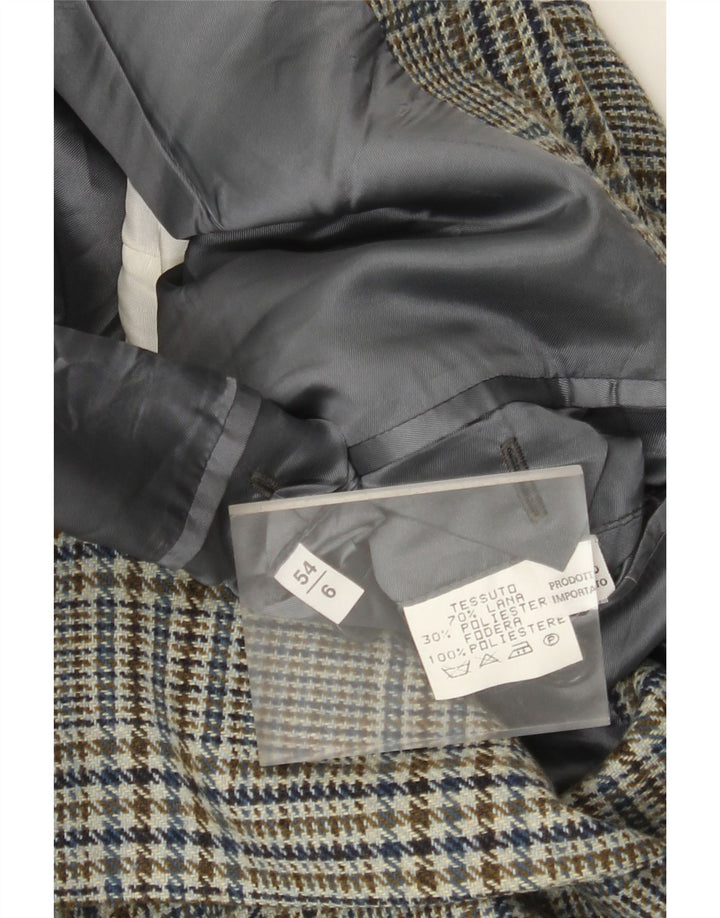 Jachetă vintage pentru bărbați cu 2 nasturi IT 54 2XL Lână verde Houndstooth