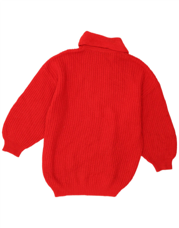 Pulover pentru femei Stefanel cu gât rulat, UK 18 XL, lână roșie