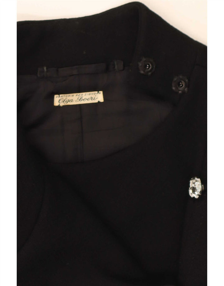 Pardesiu vintage pentru femei UK 10 Small Black