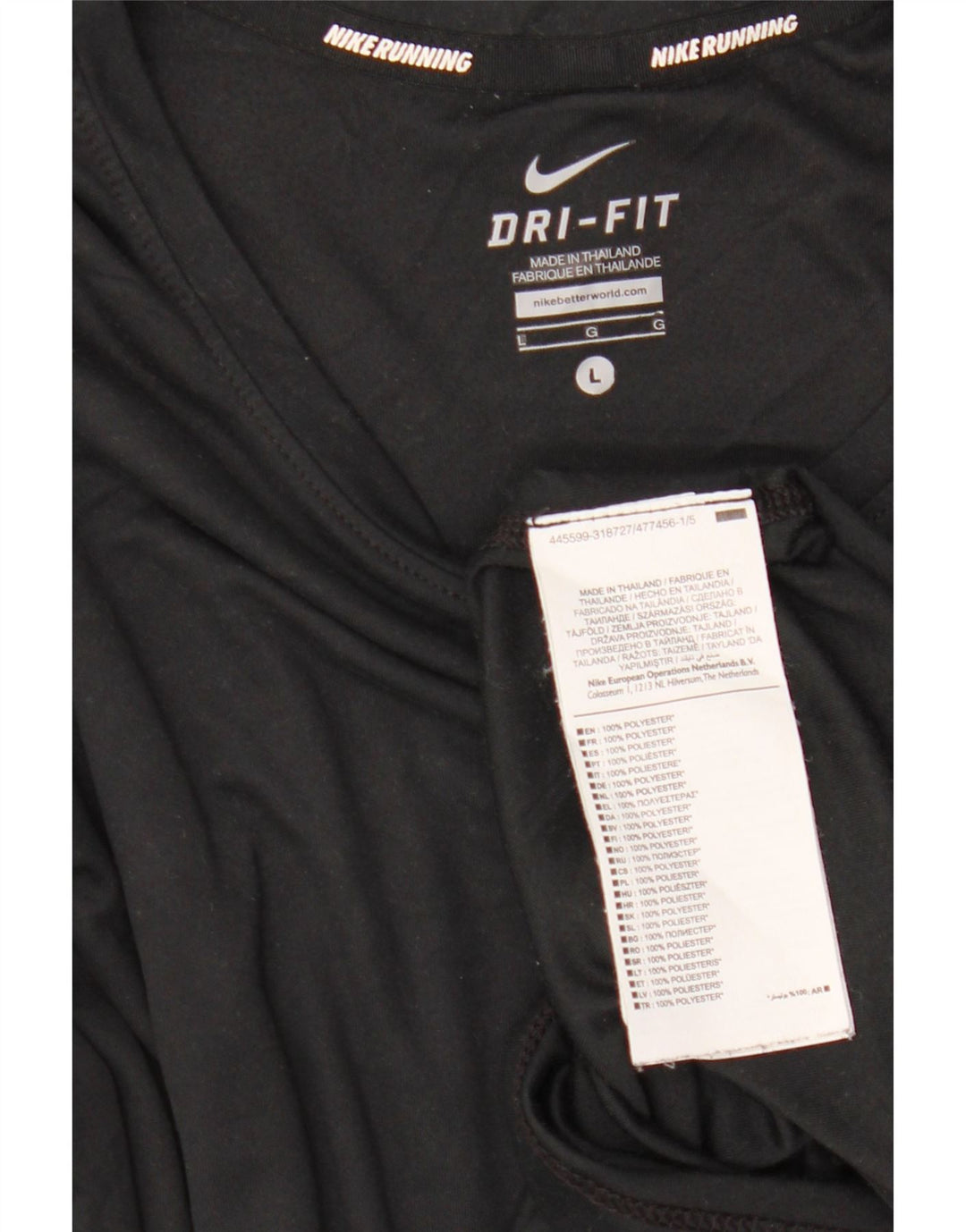 Nike Dri Fit Top cu mânecă lungă pentru femei UK 16 Poliester negru mare