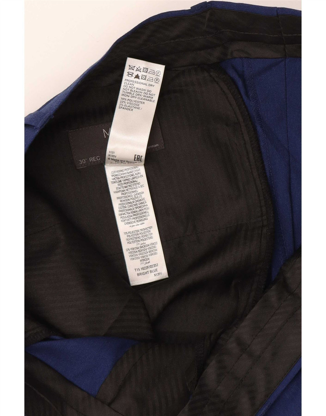 Marks & Spencer Pantaloni subțiri pentru bărbați L30 L29 Viscoză bleumarin