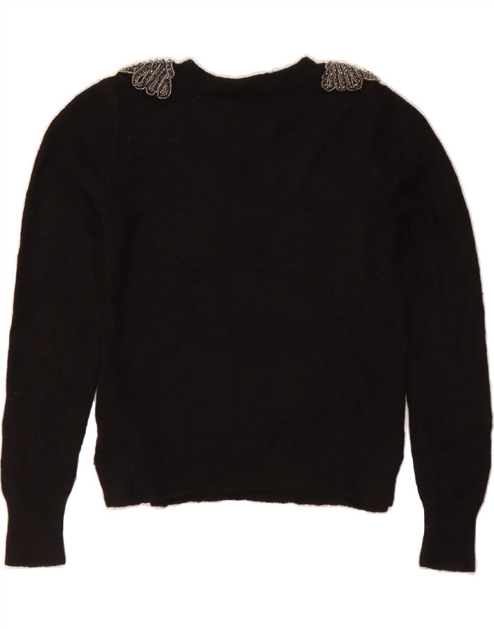 OASIS Womens Crew Neck Jumper Sweater UK 12 Medium Black Polyacrylic Vintage Oasis and Second-Hand Oasis from Messina Hembry 