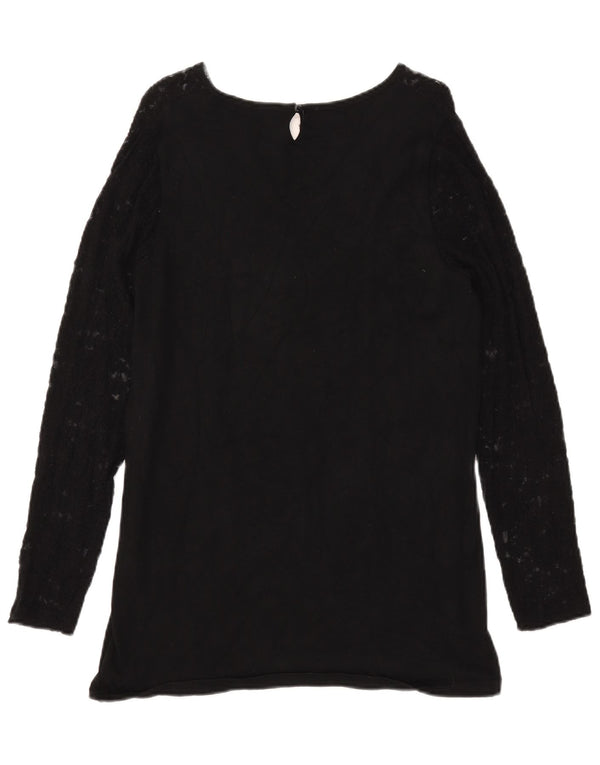 Pulover pentru femei Marks & Spencer cu decolteu triplu UK 12 Medium Negru