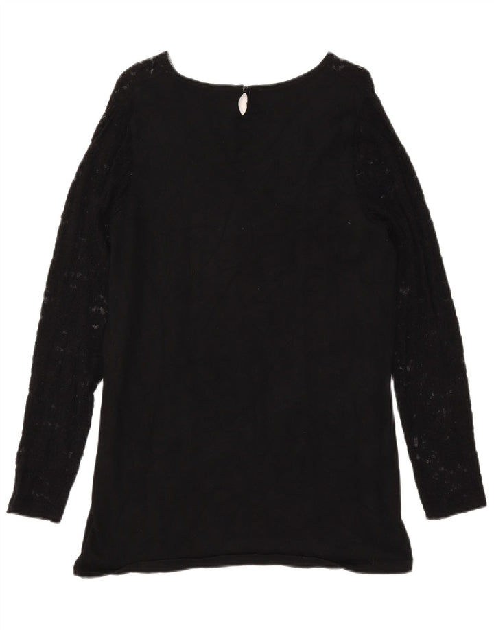 Pulover pentru femei Marks & Spencer cu decolteu triplu UK 12 Medium Negru