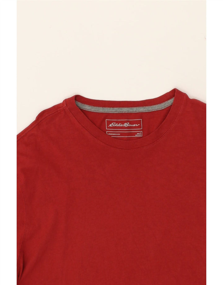 EDDIE BAUER Mens T-Shirt Large Red Cotton Vintage Eddie Bauer and Second-Hand Eddie Bauer from Messina Hembry 