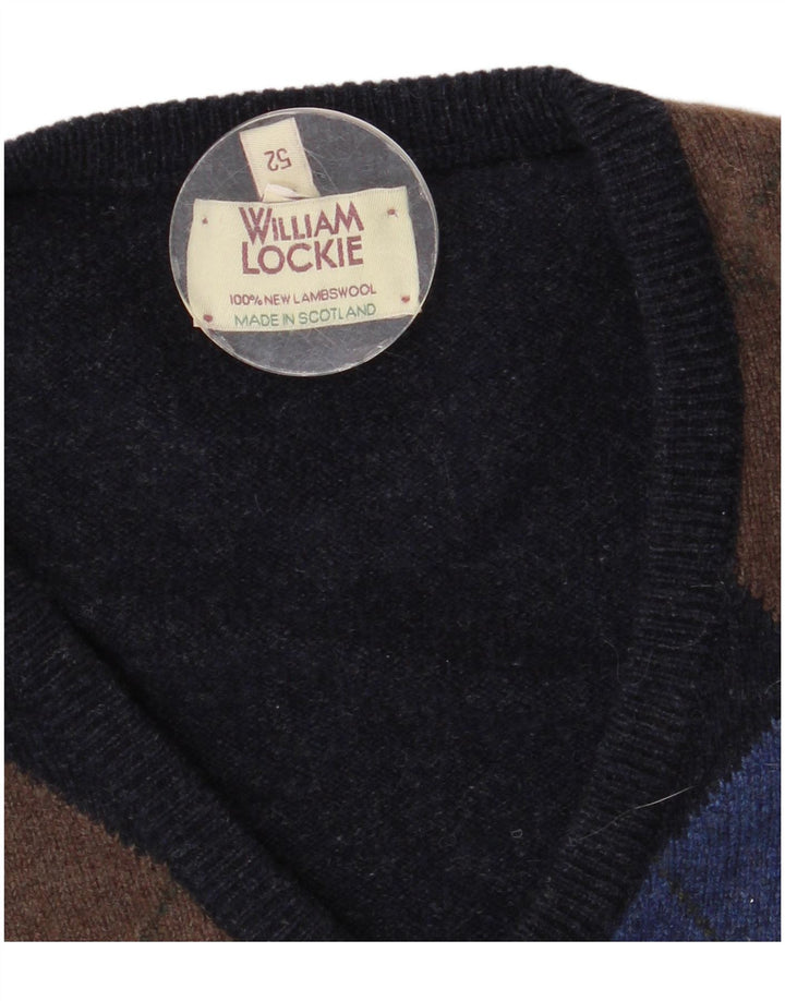 WILLIAM LOCKIE Vestă pentru bărbați Tank Top IT 52 Mare Lână de miel bleumarin