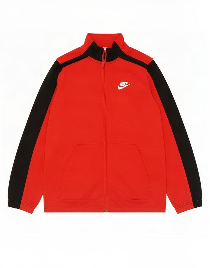 Jachetă de top pentru trening grafic Nike pentru băieți 10-11 ani, roșu mediu, color block
