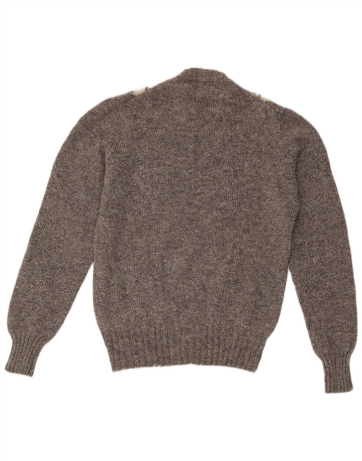Pulover pentru femei cu gât roșu Claudio UK 14 mare, gri Argyle/Diamond