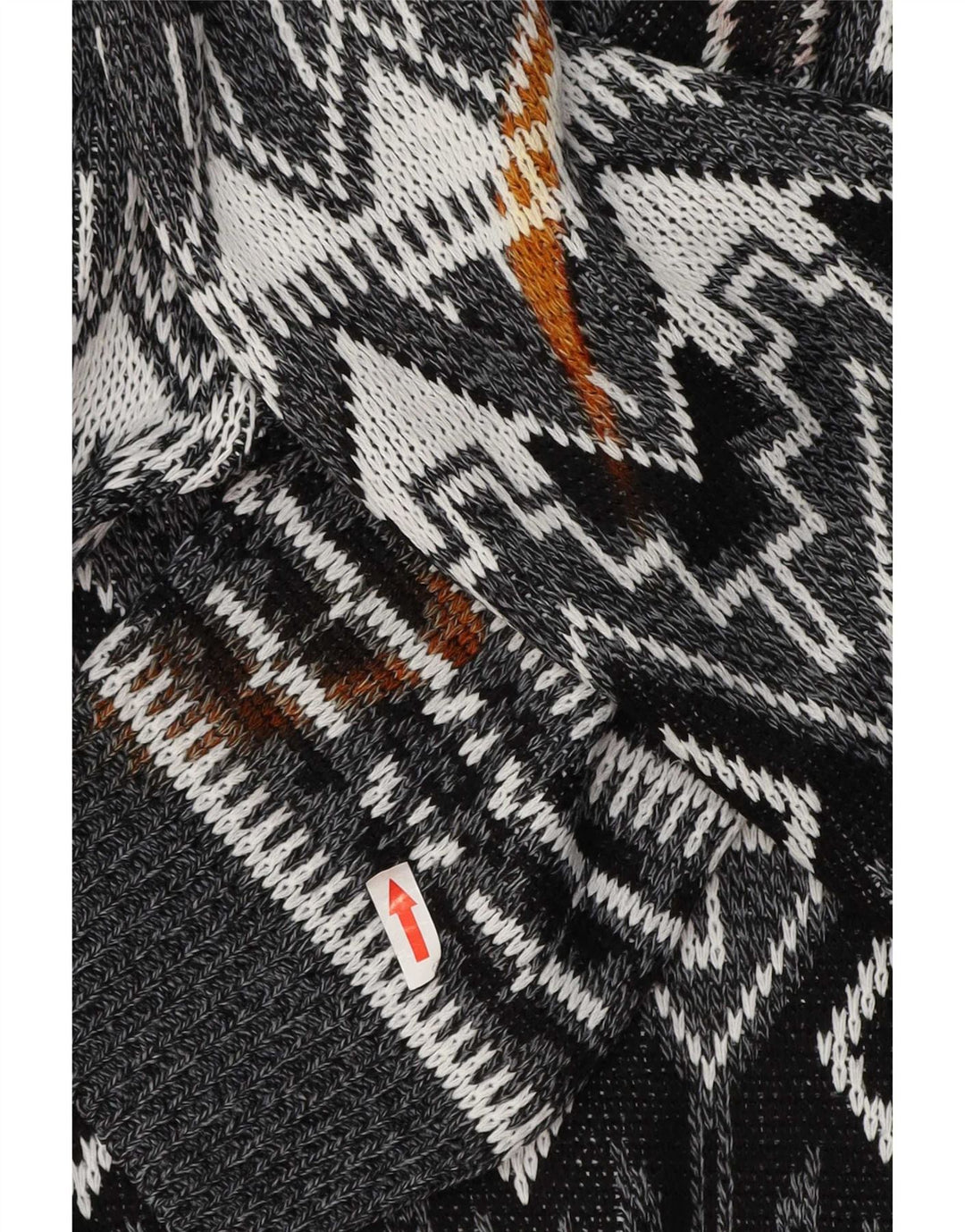 Pulover vintage pentru bărbați cu gât de barcă, mare, gri, geometric