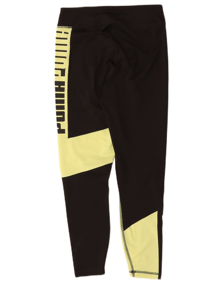 Leggings grafic Puma pentru femei UK 12 Medium Black Colorblock Nylon