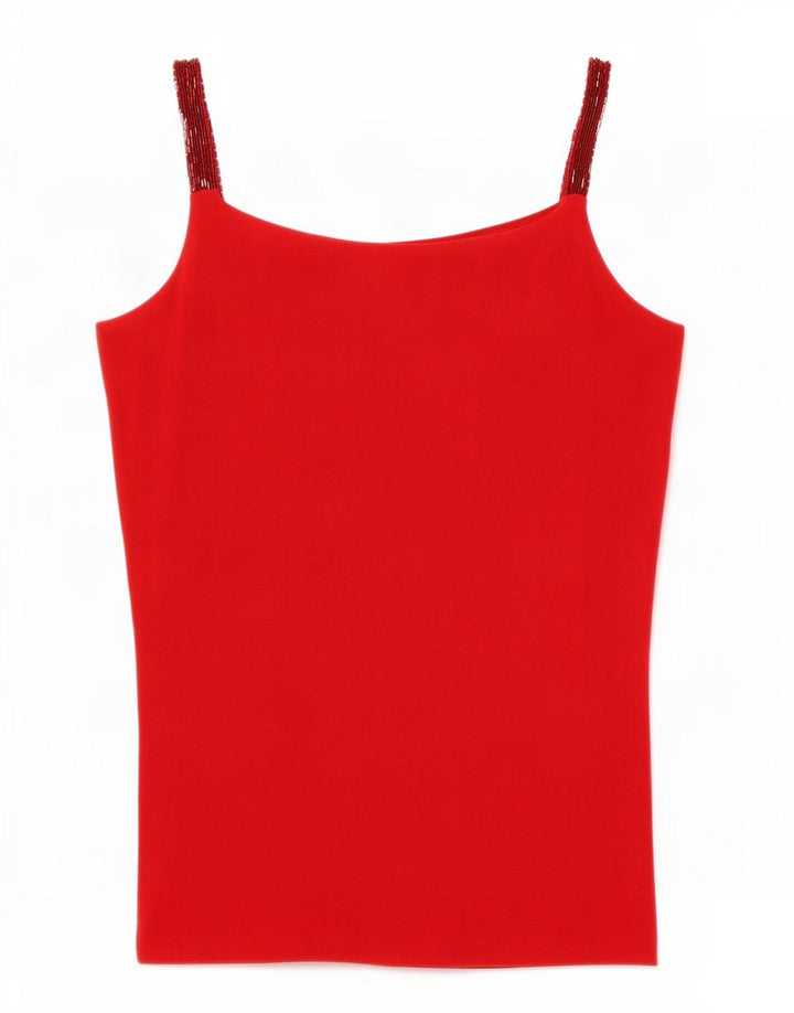 Luisa Spagnoli Cami Top pentru femei IT 44 Medium Red Acetat