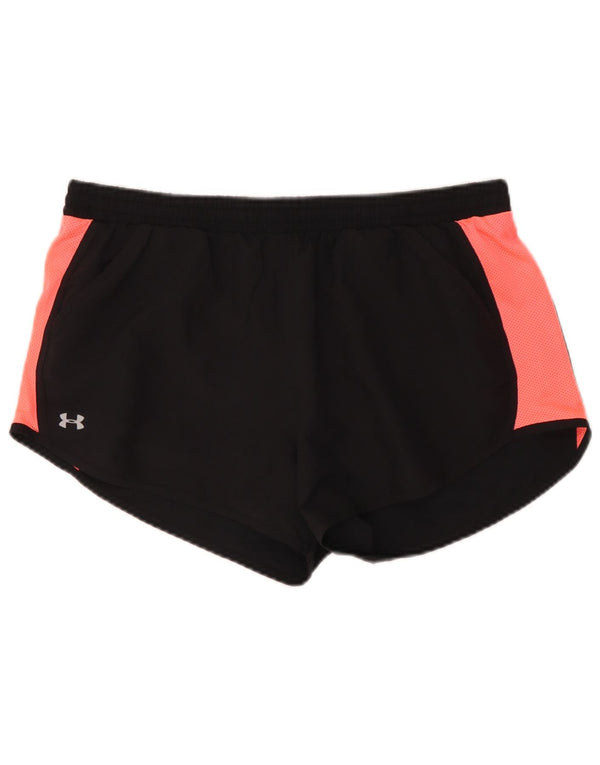 Pantaloni scurți sport Under Armour pentru femei Heat Gear UK 16, mari, negru, color block
