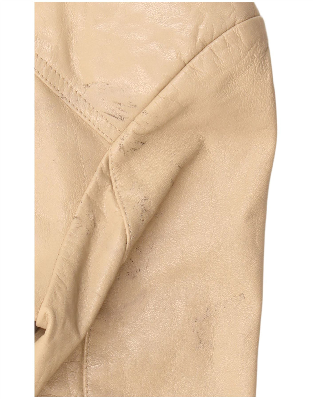 Jachetă de damă VINTAGE din piele cu 4 nasturi IT 36 XS piele bej