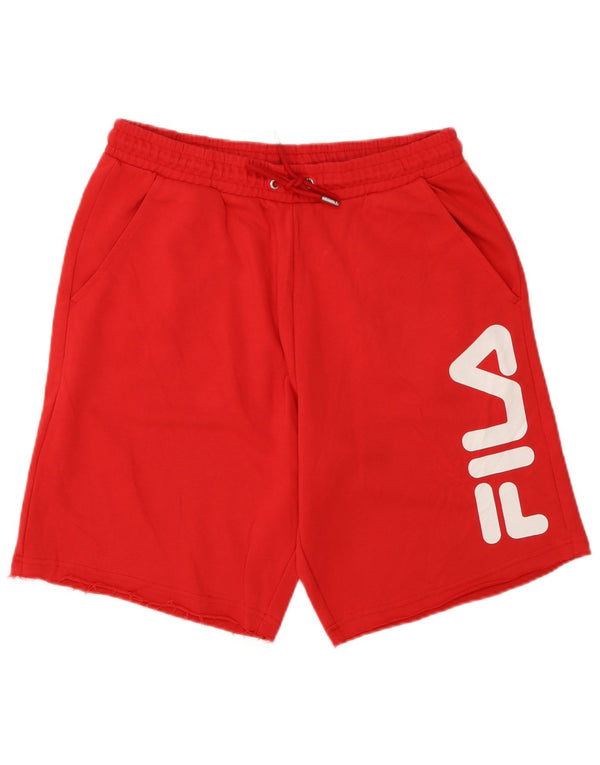 Pantaloni scurți sport Fila pentru bărbați, roșu mediu, bumbac