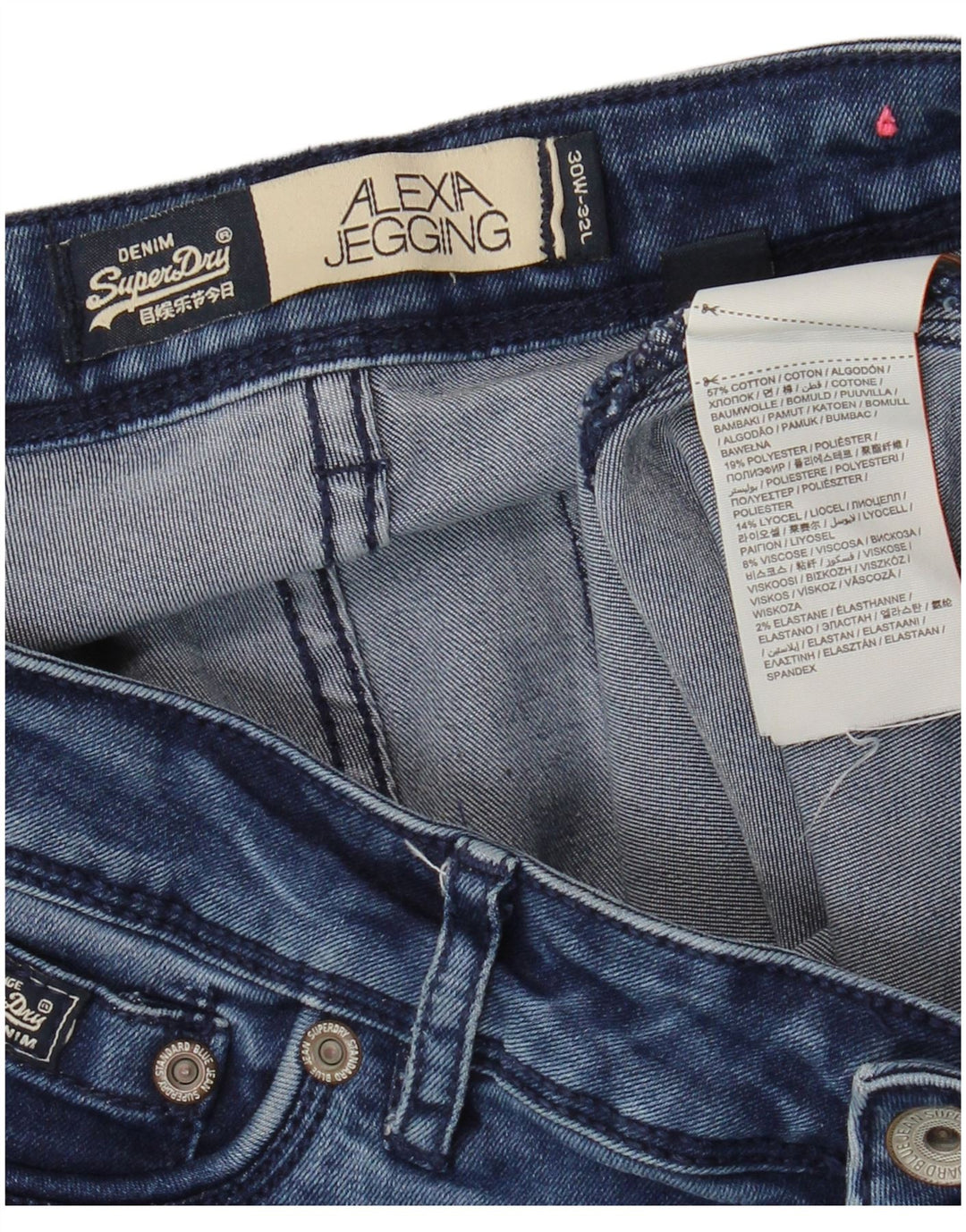 SUPERDRY Blugi skinny Alexia Jegging pentru femei W30 L32 bumbac albastru