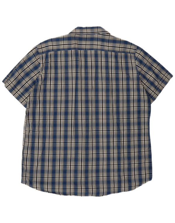 Cămașă pentru bărbați Carrera cu mânecă scurtă, cu formă normală, 2XL, bumbac carouri albastru
